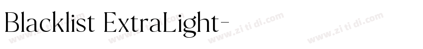 Blacklist ExtraLight字体转换